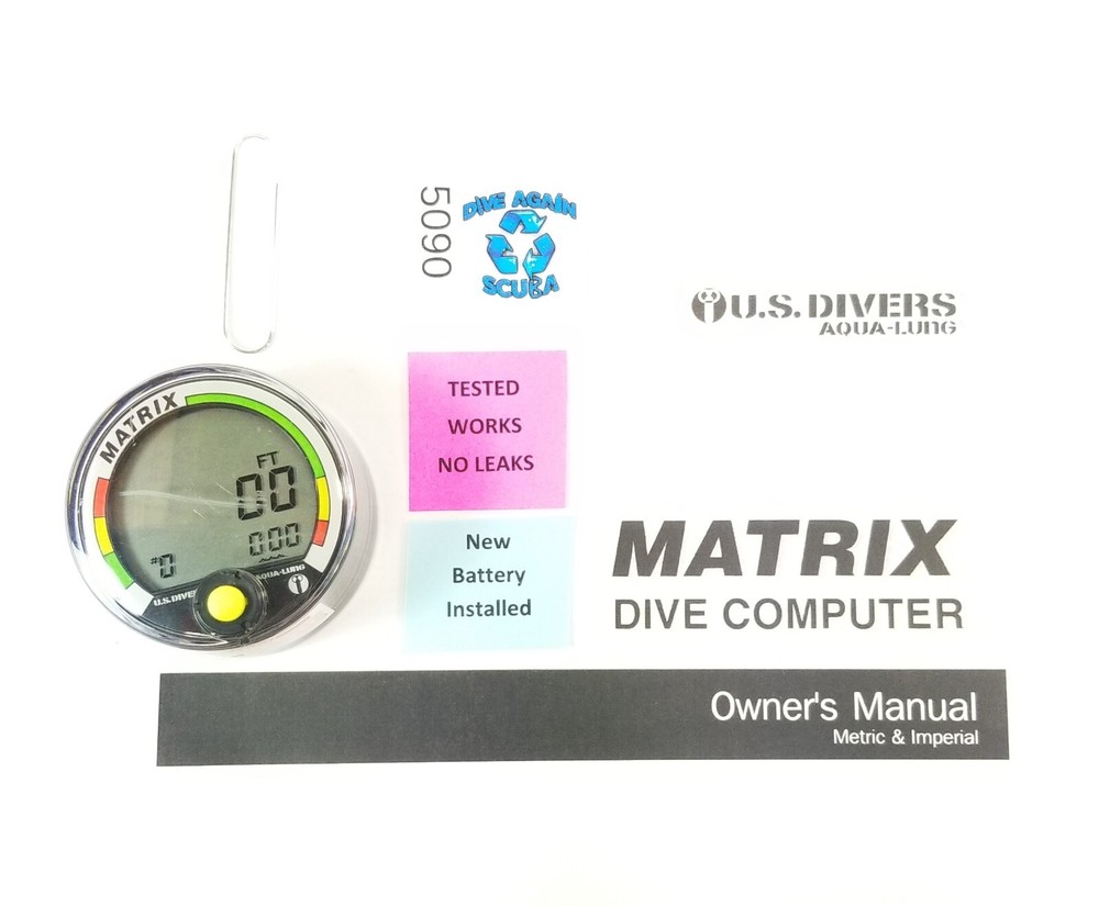 US Divers / Aqua Lung Matrix Scuba Dive Diving Computer Puck Module with Manual