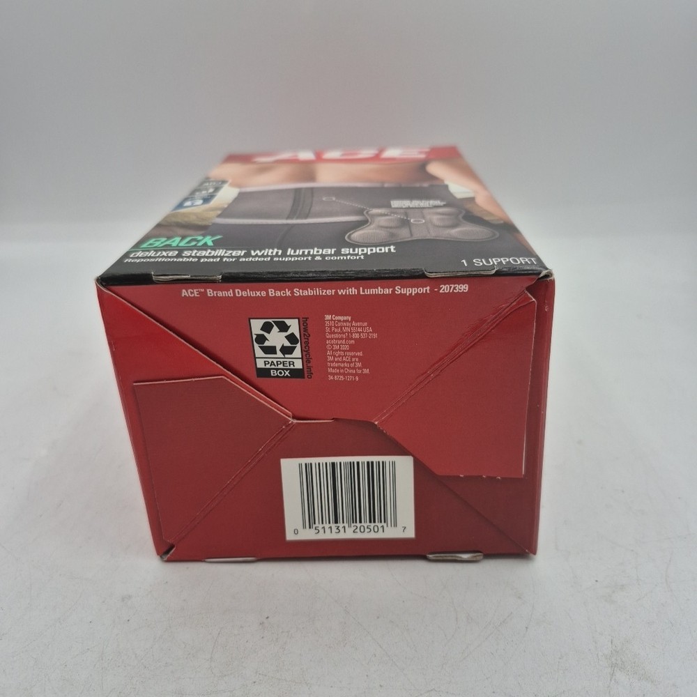 ACE Back Deluxe Stabilizer With Lumbar Support (Gray) One Size Adjustable