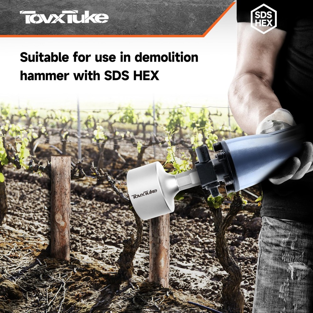 SDS HEX Shank T-Post Driver for T Posts, 3 Inch Diameter Head, Compatible wit...