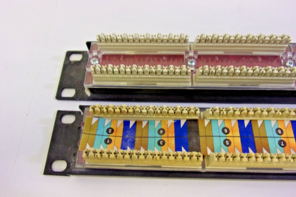 (2) 24 Port Data Patch Panel. Cat 5e RJ45 Rack Mount 1U
