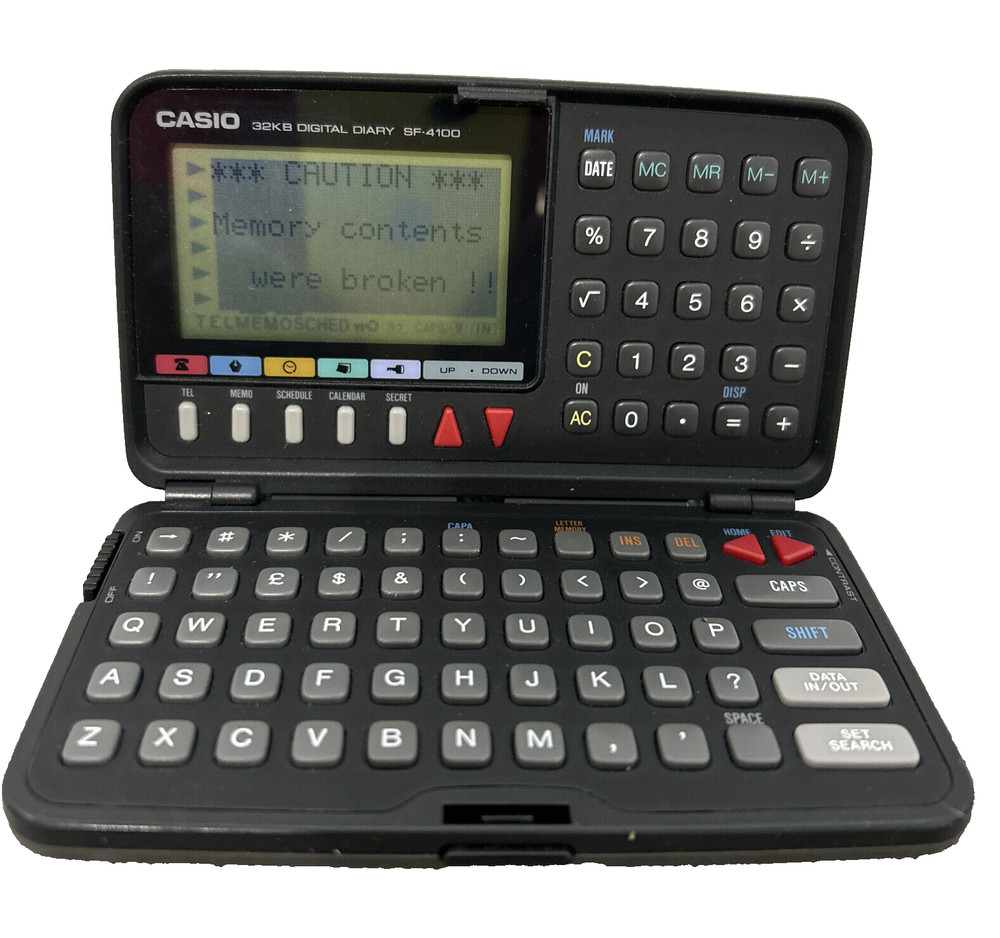 Vintage Casio Digital Diary SF-4100 32KB Memory Black