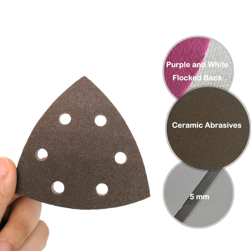 Triangle Sandpaper Hook and Loop Oscillating Tool Wet/Dry 300-2000 Mixed Grit