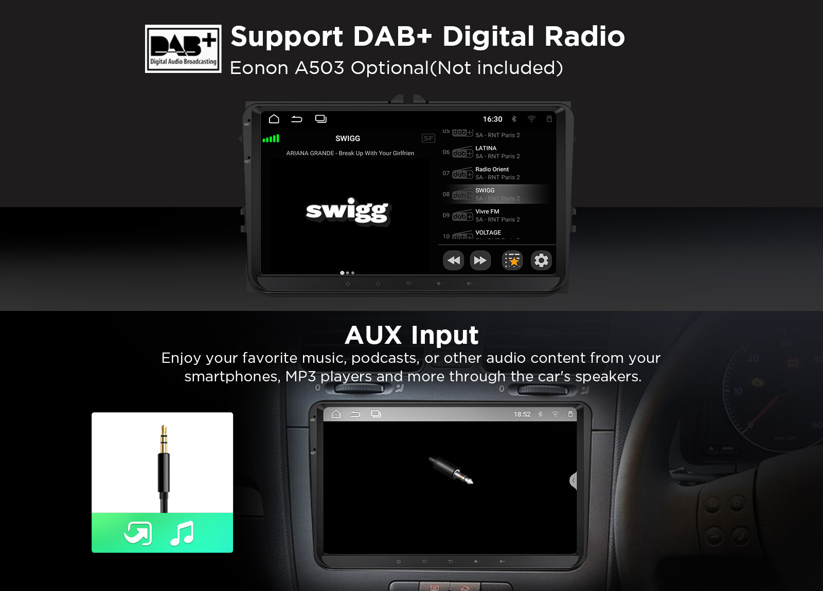 Android 13 Car Stereo Radio GPS Nav Apple CarPlay For VW Volkswagen Jetta Passat