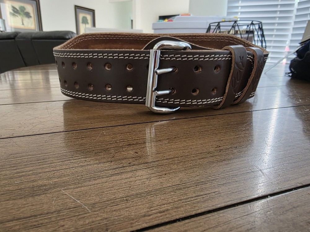 RDX Brown Leather Weight Lifting Belt ** Small ** EUC!!!