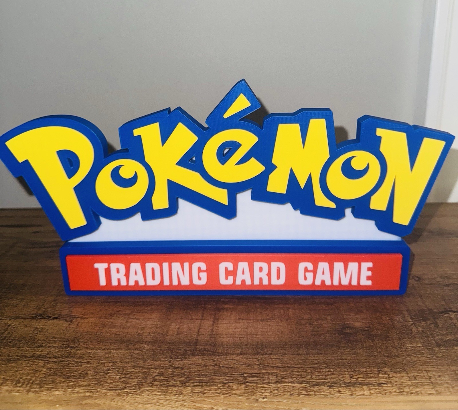 Pokemon 3D Trading Card Game Logo Sign Selfstanding Large Wall Display Shelf Art