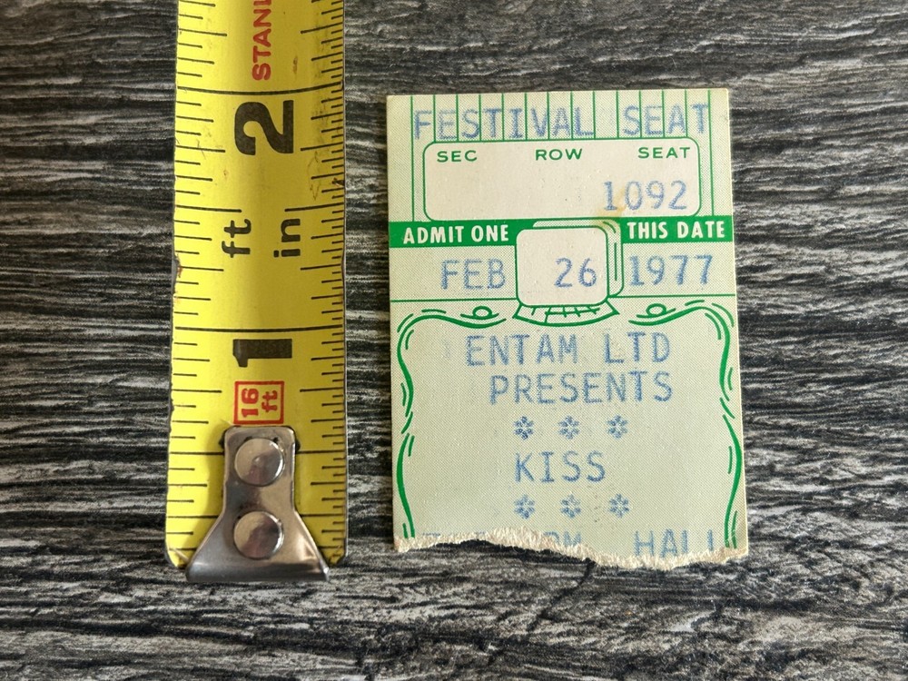 KISS Ticket Stub Rock And Roll Over Tour Feb 26 1977 Tenn Vintage Kiss Aucoin