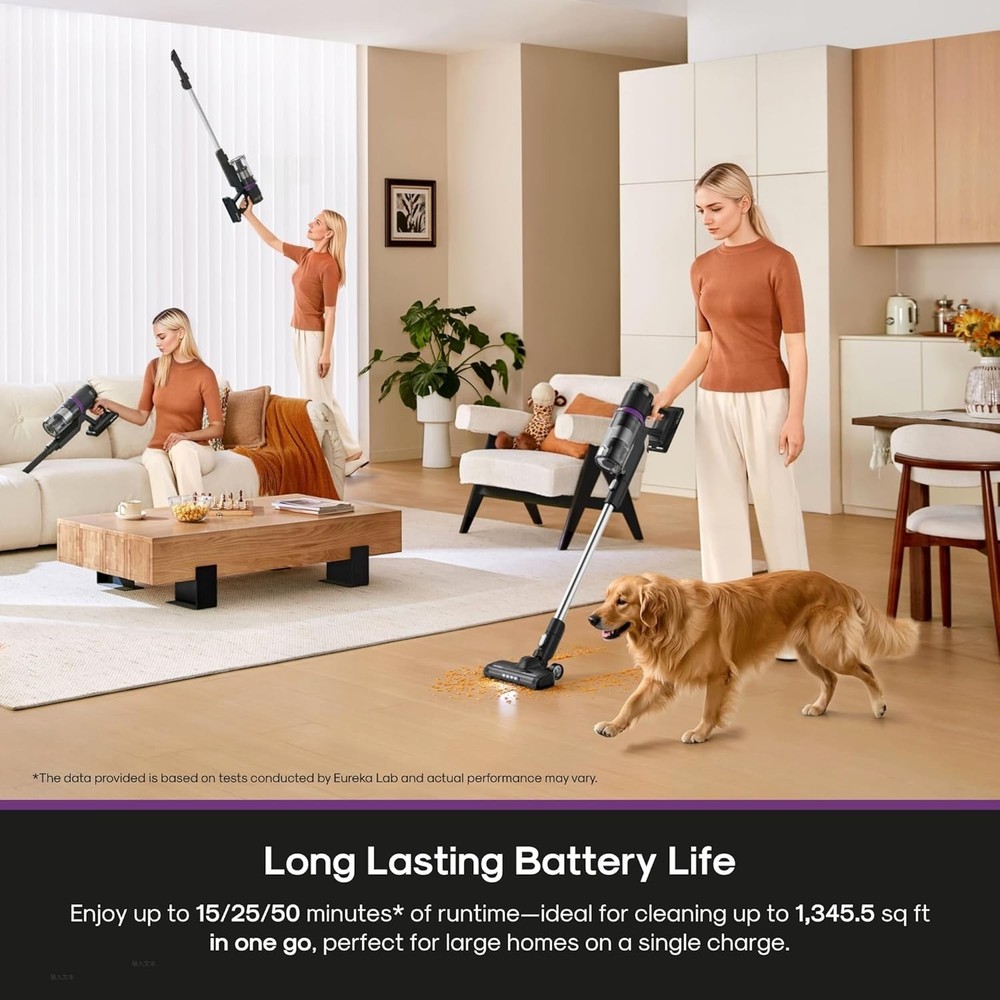Eureka ReactiClean 410 Cordless Vacuum, 50 Min Runtime, Lightweight
