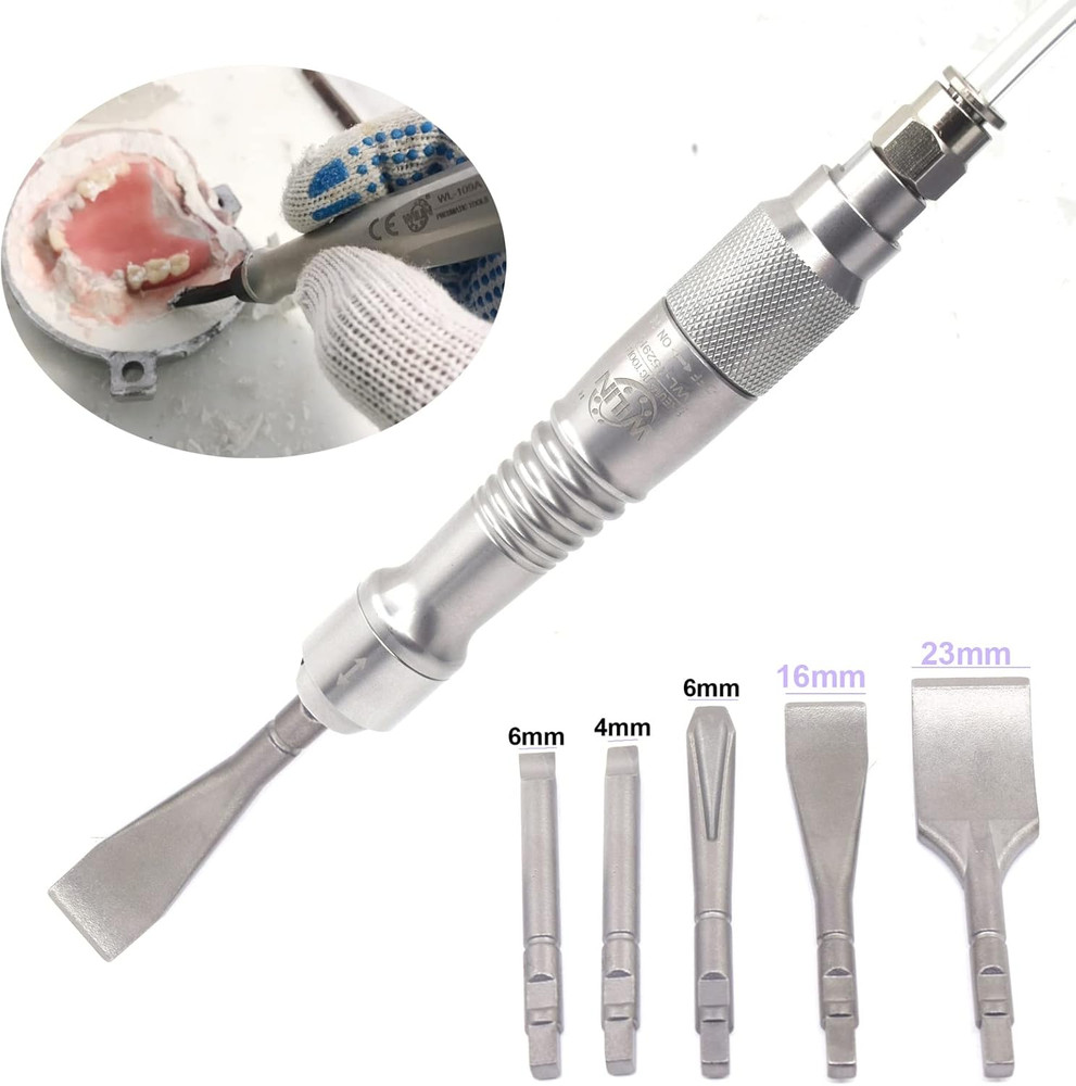 Pneumatic Air Scaler Chisel Set - 5 Flat Points for Dental Use
