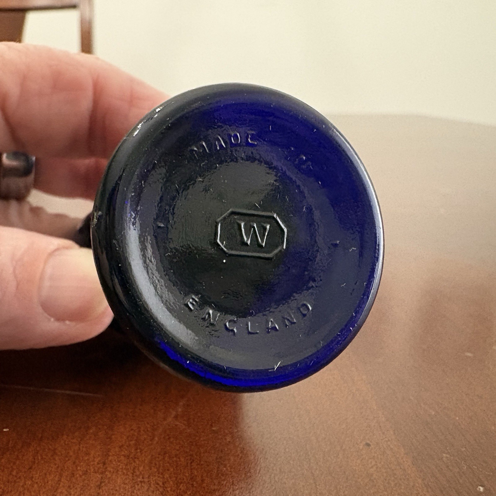 Vintage Collectible Cobalt Blue Eye Wash Bath Cup Made In England