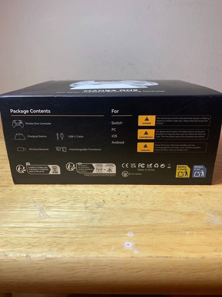 Manba One Full Color Interactive Screen Gaming Controller w/ Charging Dock White