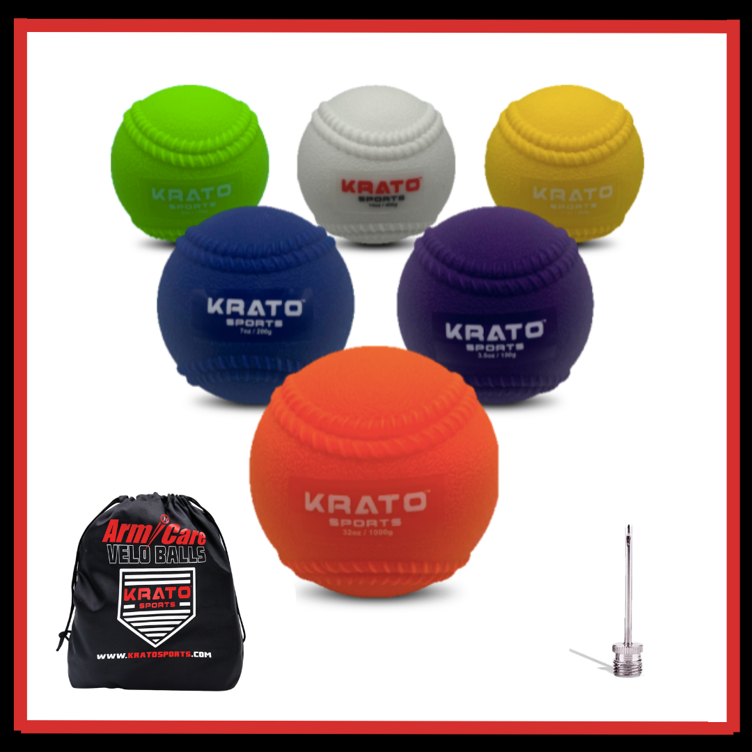 Plyo Weighted Ball Set W/ Seams | Baseball Throwing & Pitching | Krato Sports