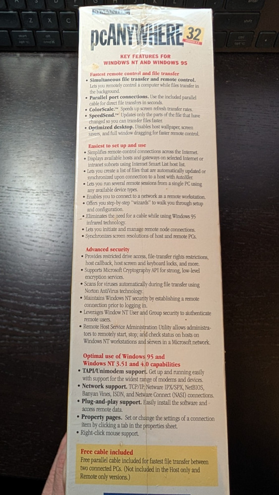 SYMANTEC pcANYWHERE 32 Version 8.0 (sealed)