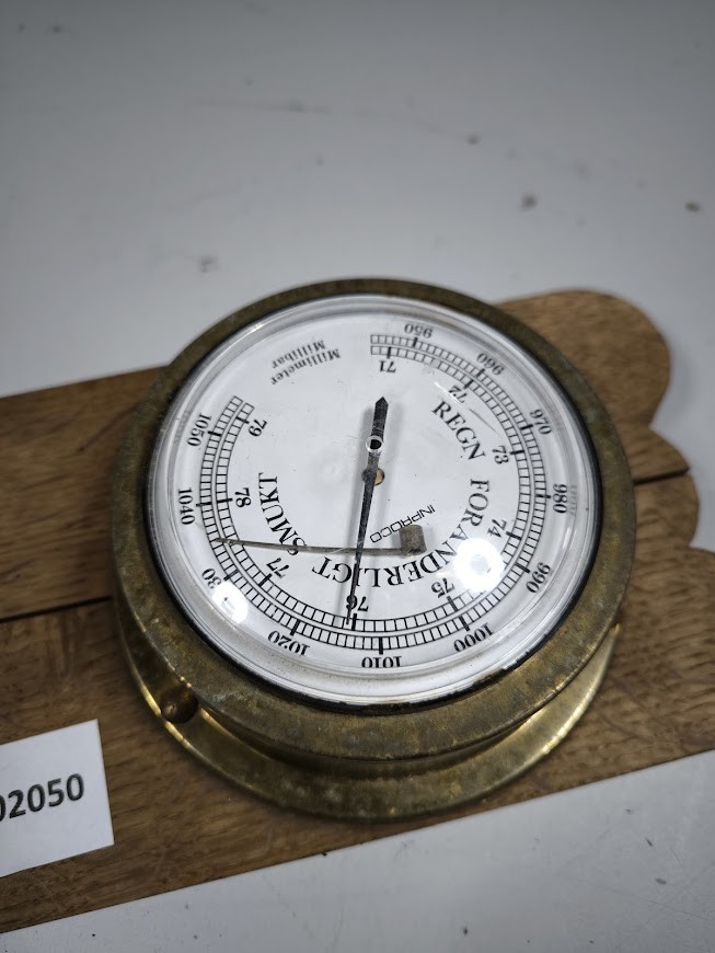 Vintage Wall Clock & Barometer Set - Working