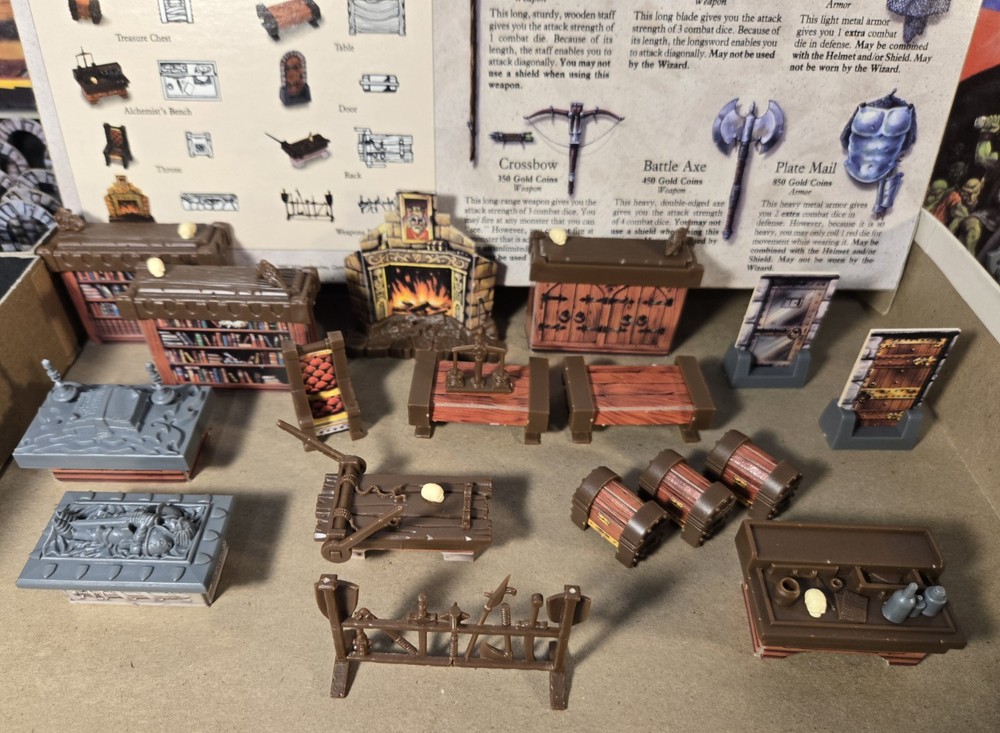 HeroQuest MB Board Game System + Witch Lord Quest Pack both 100% Complete 1990