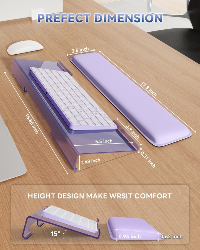 Computer Keyboard Stand for Desktop, Keyboard Wrist Rest Holder Stand for Eas...