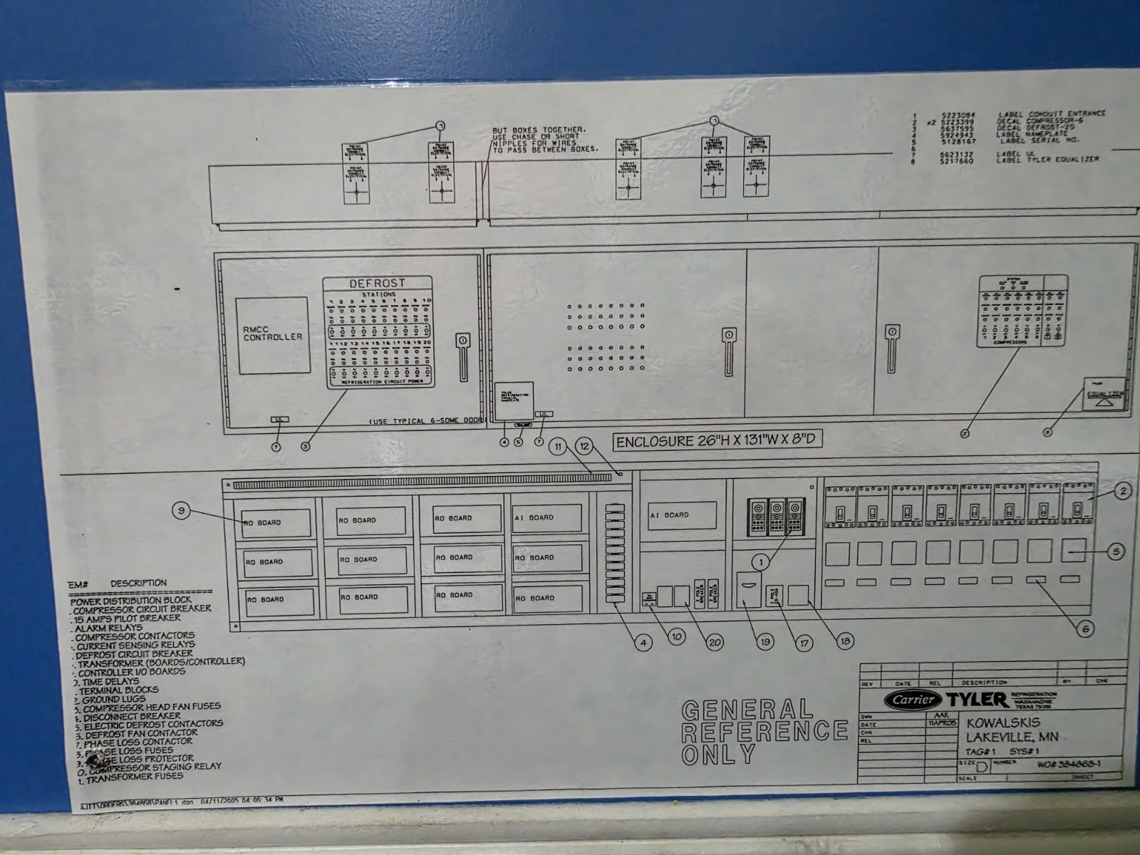 Tyler/Carrier 65 HP Refrigeration Compressor Rack Med Temp Cooler R404A R448/449