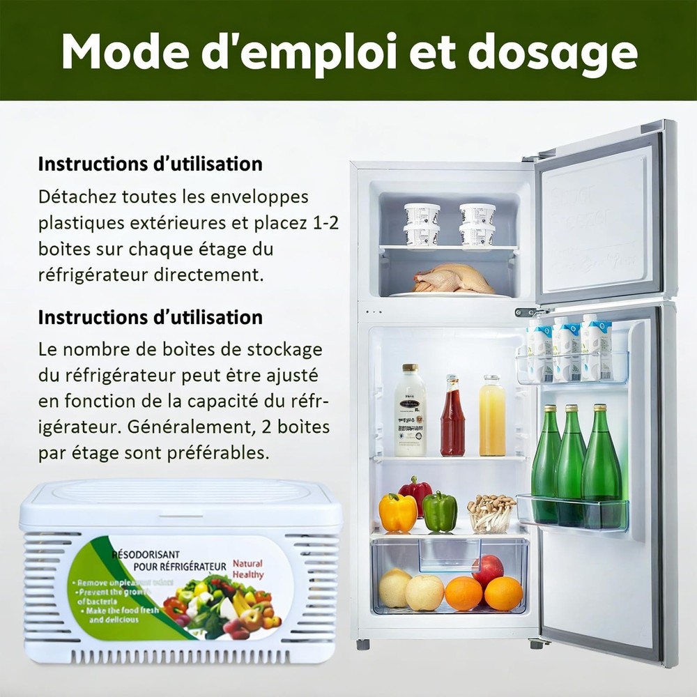 6 Pack Fridge Deodorizer, Refrigerator and Freezer Deodorizer Odor Eliminator...