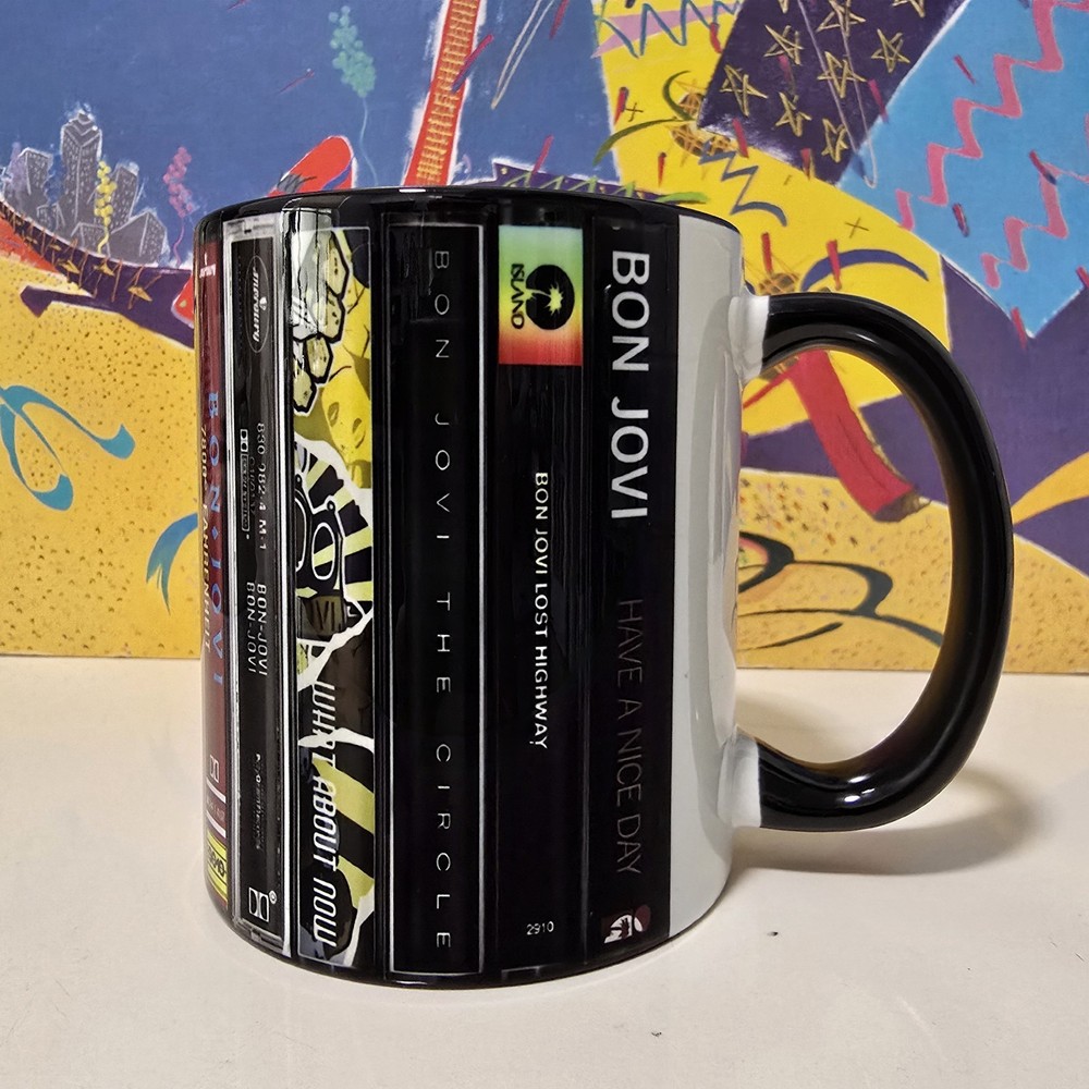 Classic Rock coffee Mug Inspired by cassette tape stack