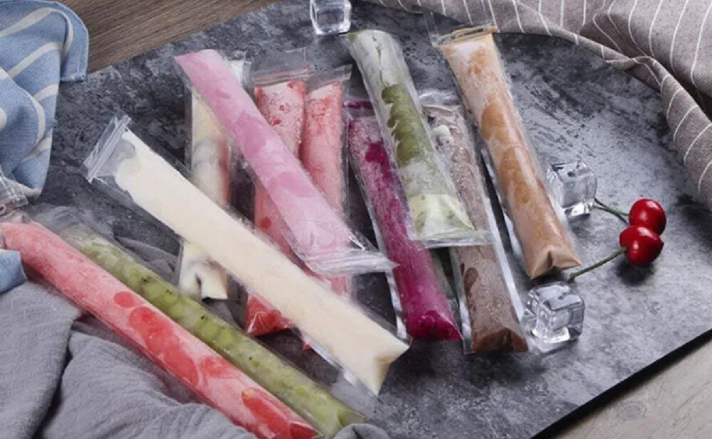 100 Pcs BPA-Free Popsicle Mold Bags-Freezer Tube Bags Ice Pop Pouch w a Funnel