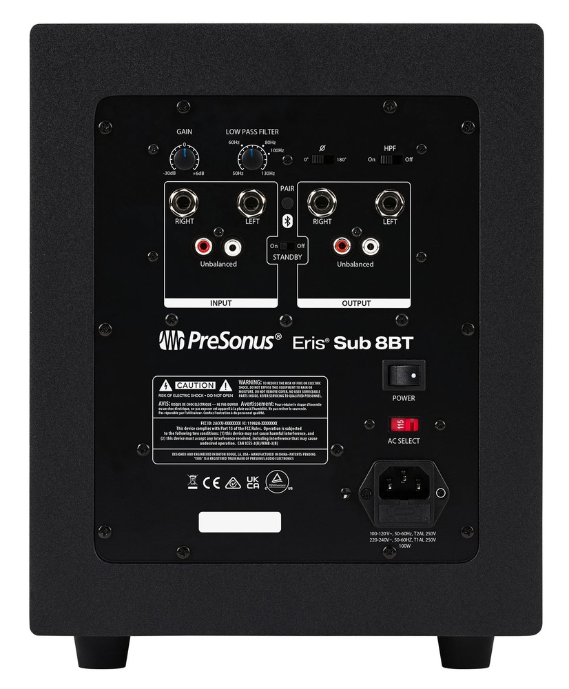 Presonus Eris Sub 8BT Compact 8" Powered Active Studio Subwoofer Sub w/Bluetooth
