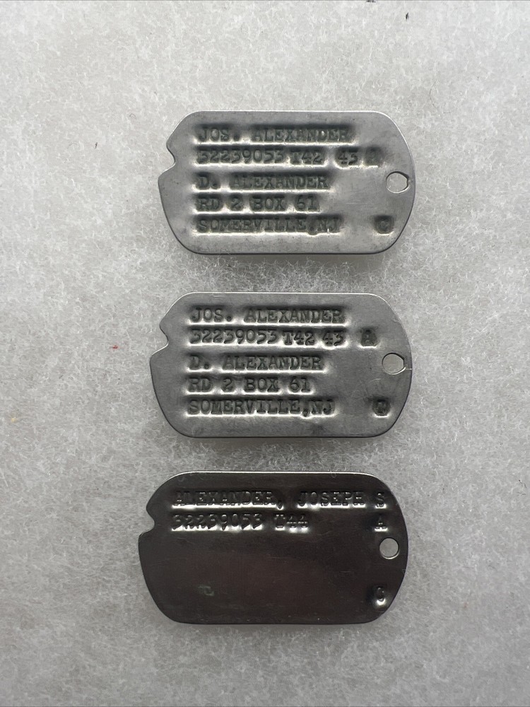 WW2 US Army 223rd Coast Artillery Dog Tag Group NJ Vet (W139