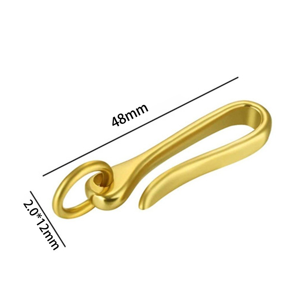 Retro Solid Brass Key Chain Key Ring Belt U Hook Wallet Chain Fish Hook 3 Size