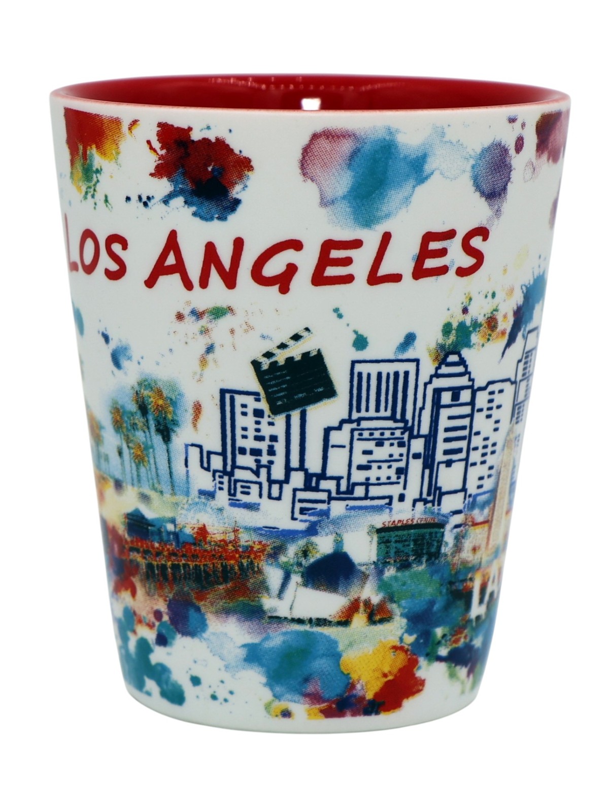 Los Angeles California Ceramic Light Water Color Shot Glass