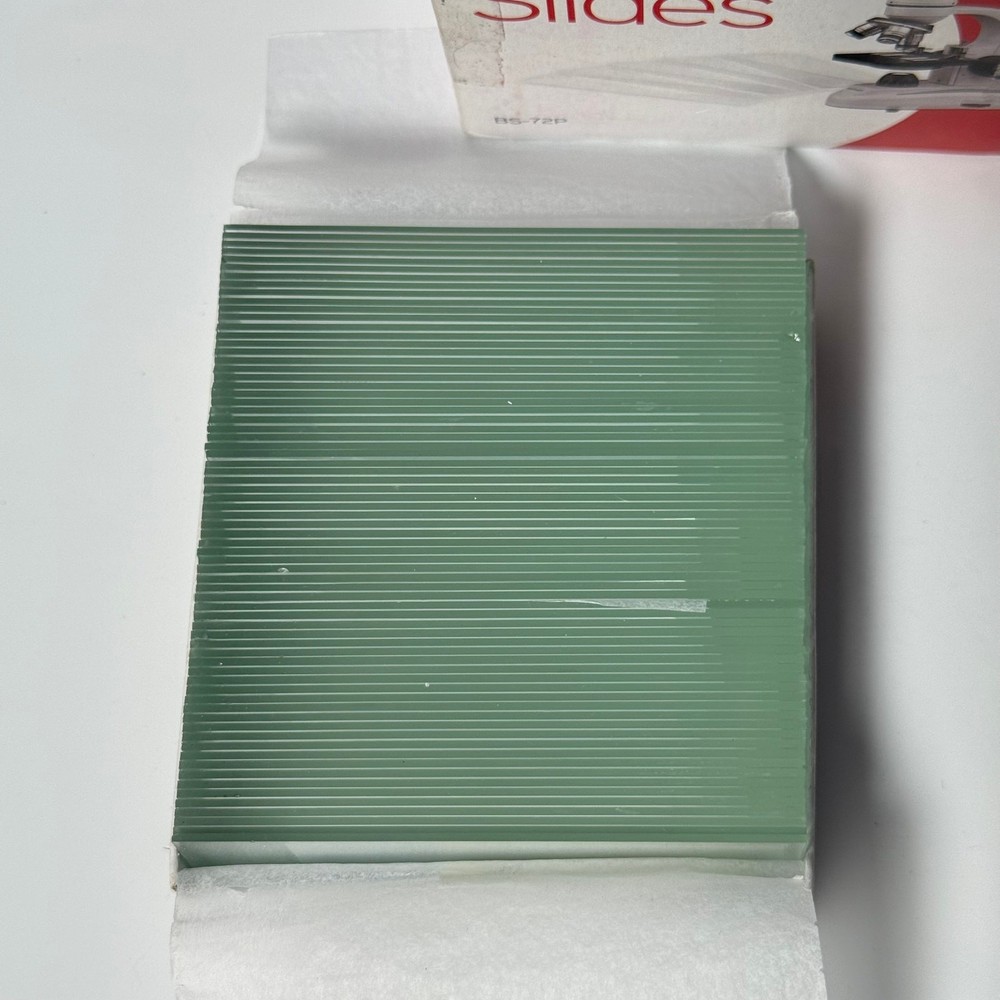 AmScope Microscope Slides 72pc Ground Edges Single Frosted CIB