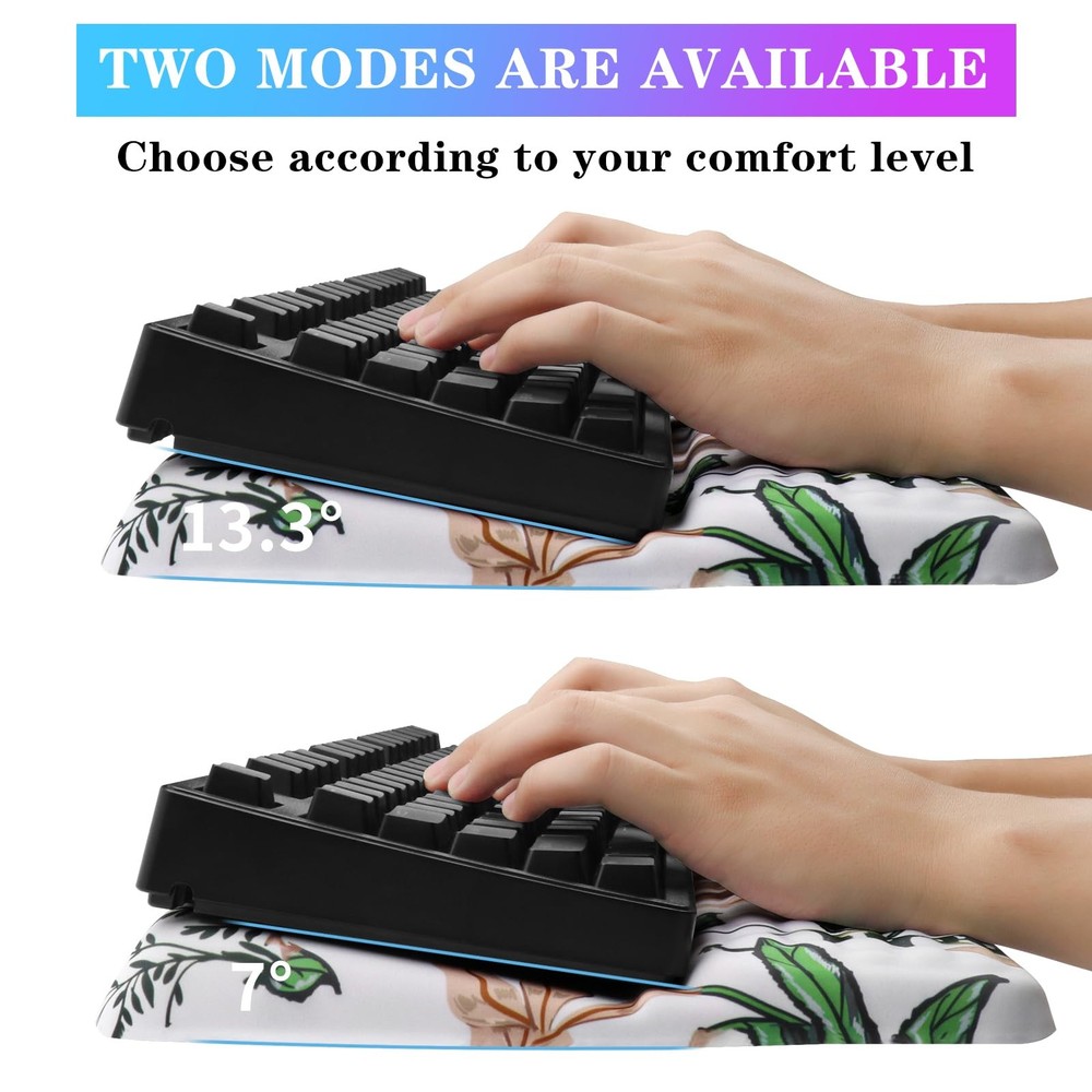 Ergonomic Tilted Computer Keyboard Stand Wrist Rest Riser Tray Wild Grass