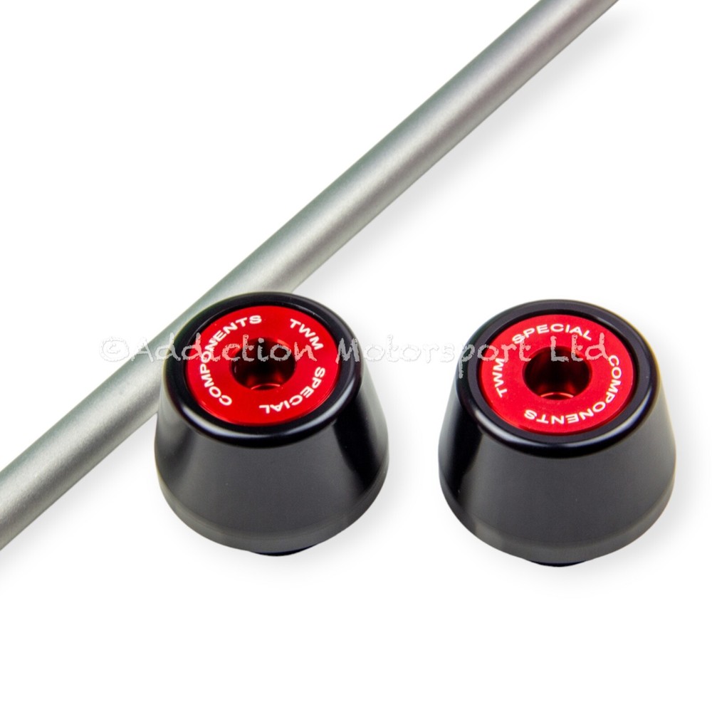 TWM Front Fork Protector Axle Slider Black/Red for Ducati Panigale V2