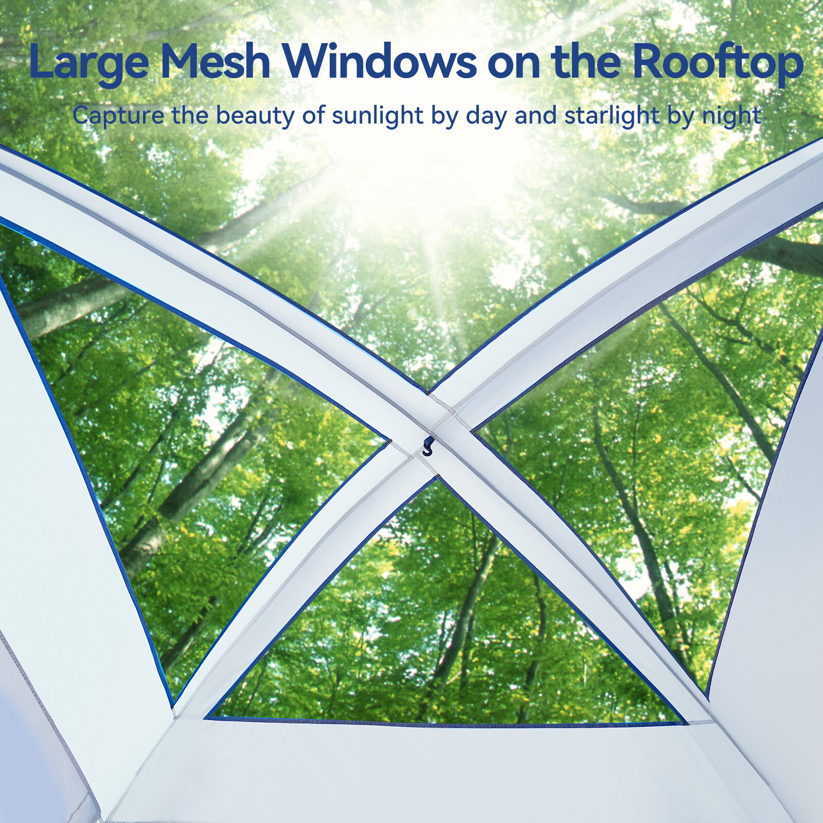 NAIZEA SUV Tent for Camping, 6-Person Car Tent 8.2'*8.2'*87in(H) With 2 Porchs