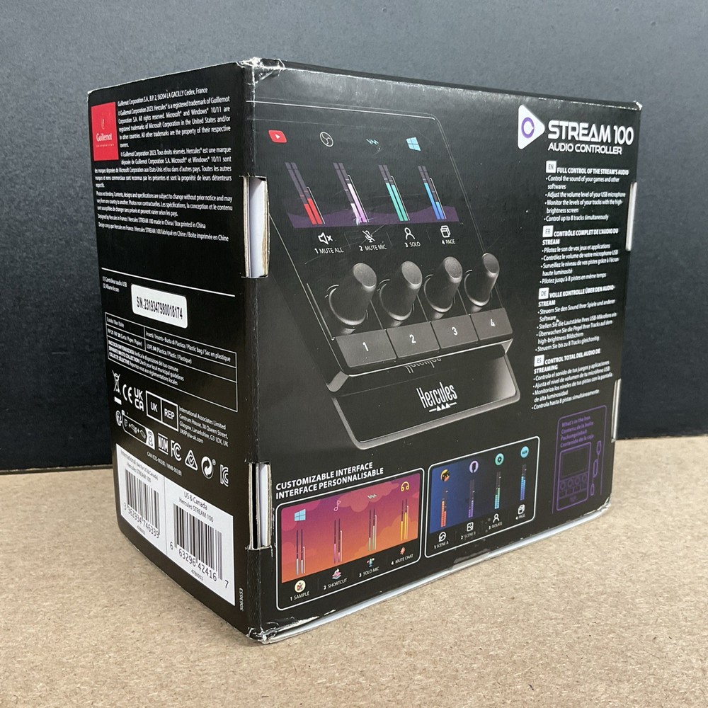 Hercules DJ Stream 100 8-track Audio Controller