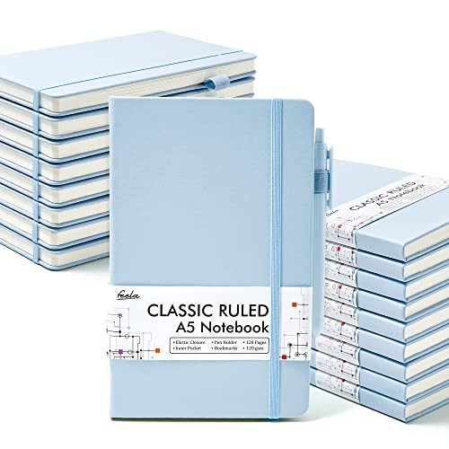 18 Pack Journal Notebook for Work, Business Notebook Bulk 18 Light Blue