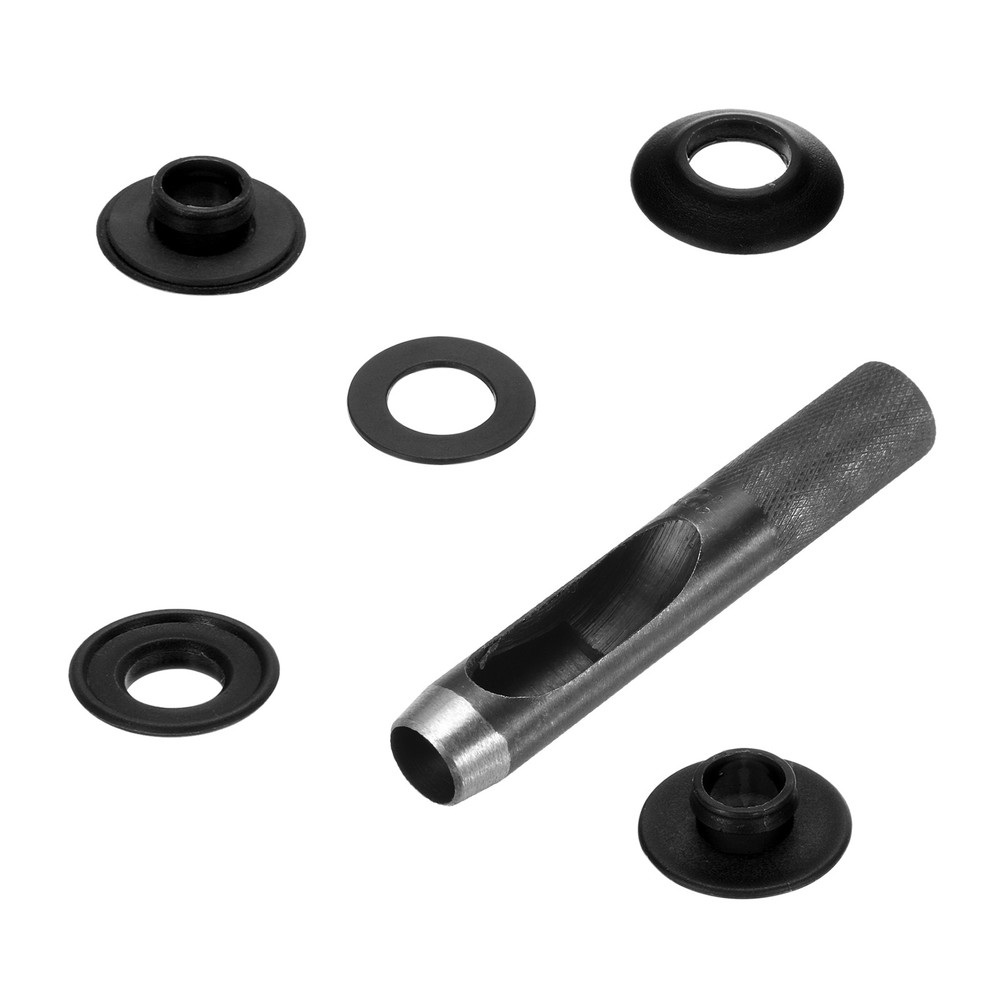 21pcs 12mm Plastic Truck Eyelets Black