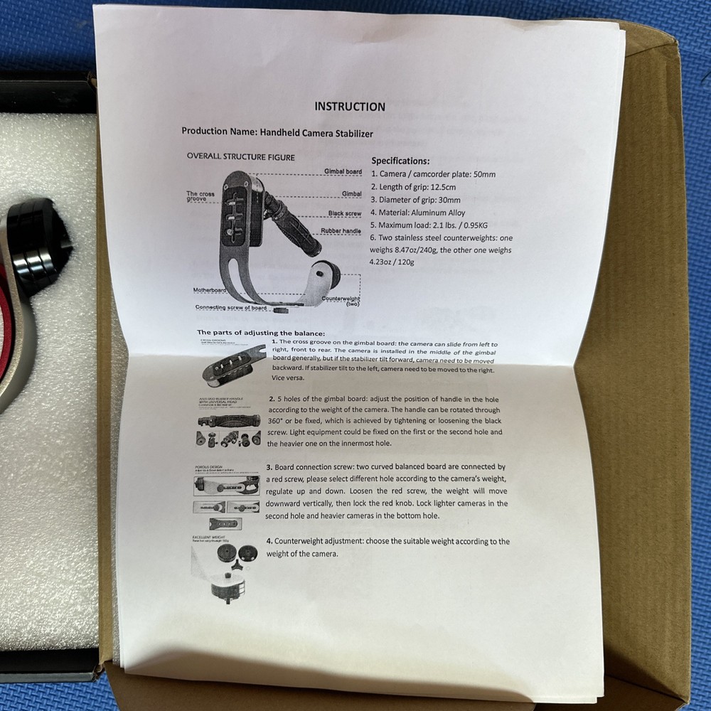 DEBO Steadyvid EX Video and Camera Stabilizer