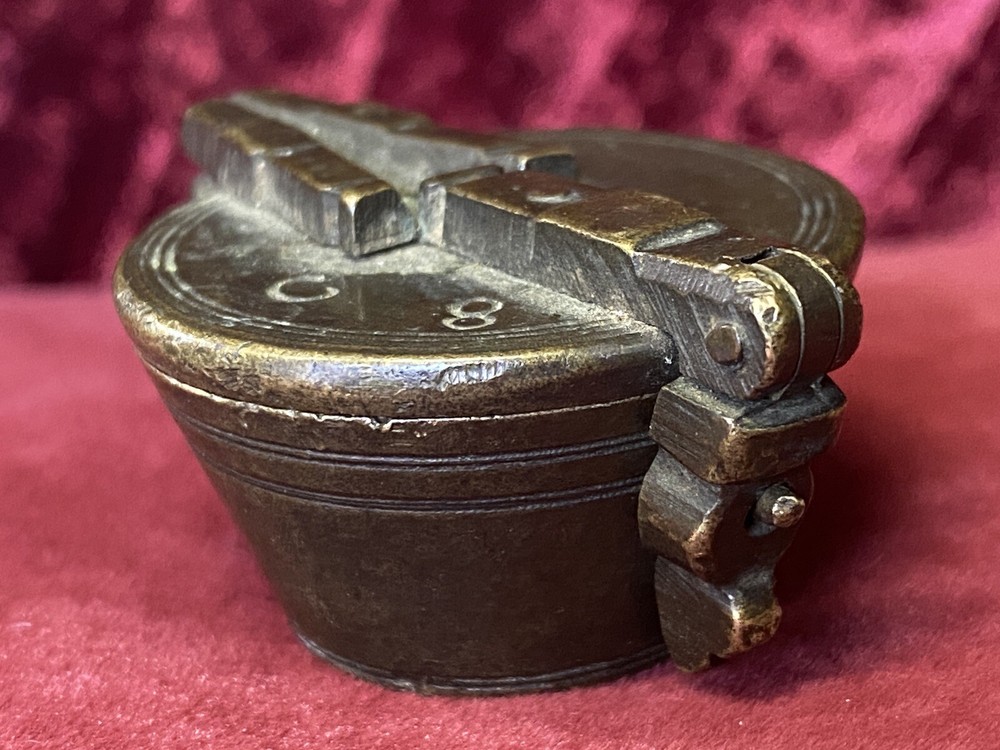 Antique Bronze Scale Weights In OZ Stacking Pots