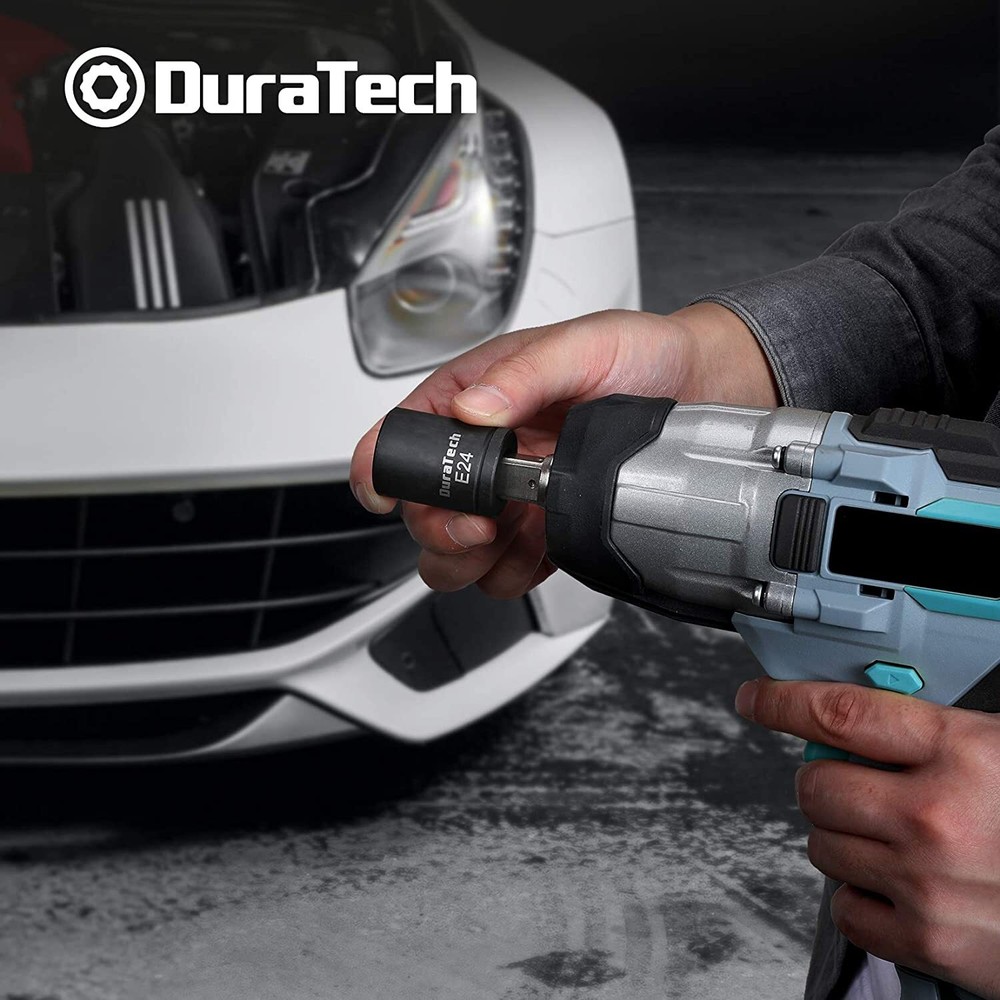DURATECH 14PC Female E-Torx Torque Socket Star Impact Socket E4-E24 1/4"-1/2" Dr