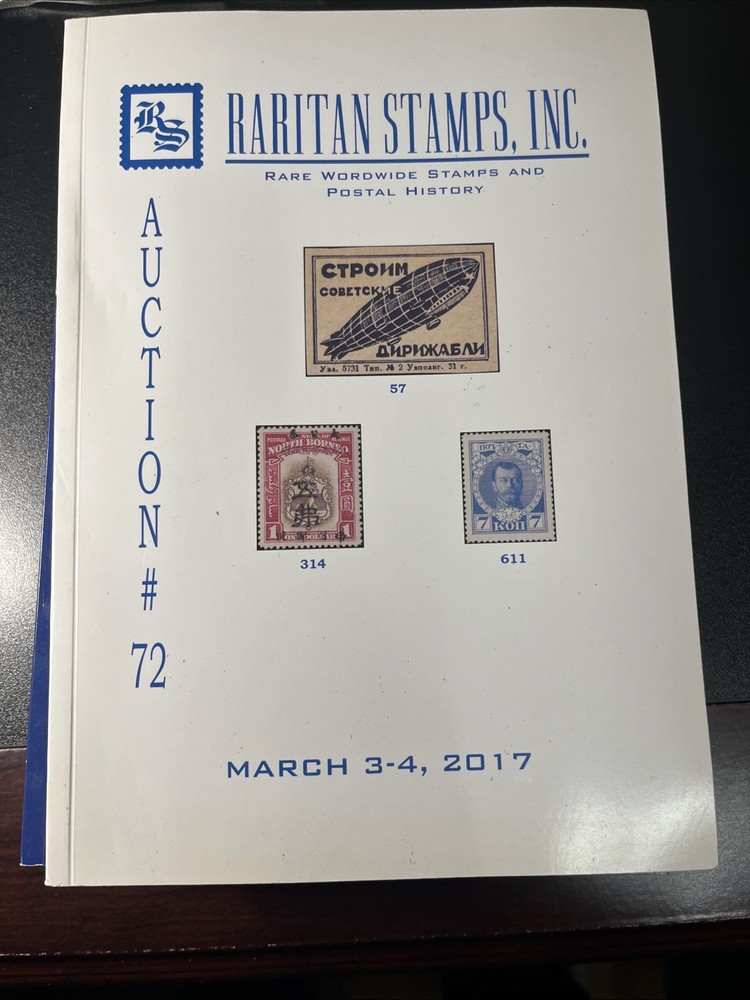 6 Raritan Stamps Rare Worldwide Stamps & Postal History Auction Catalogs