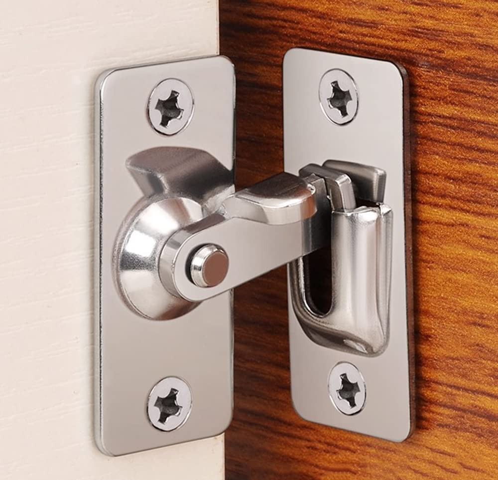 90 Degree Right Angle Gate Latches, Latches for Barn Doors, Windows, Silver