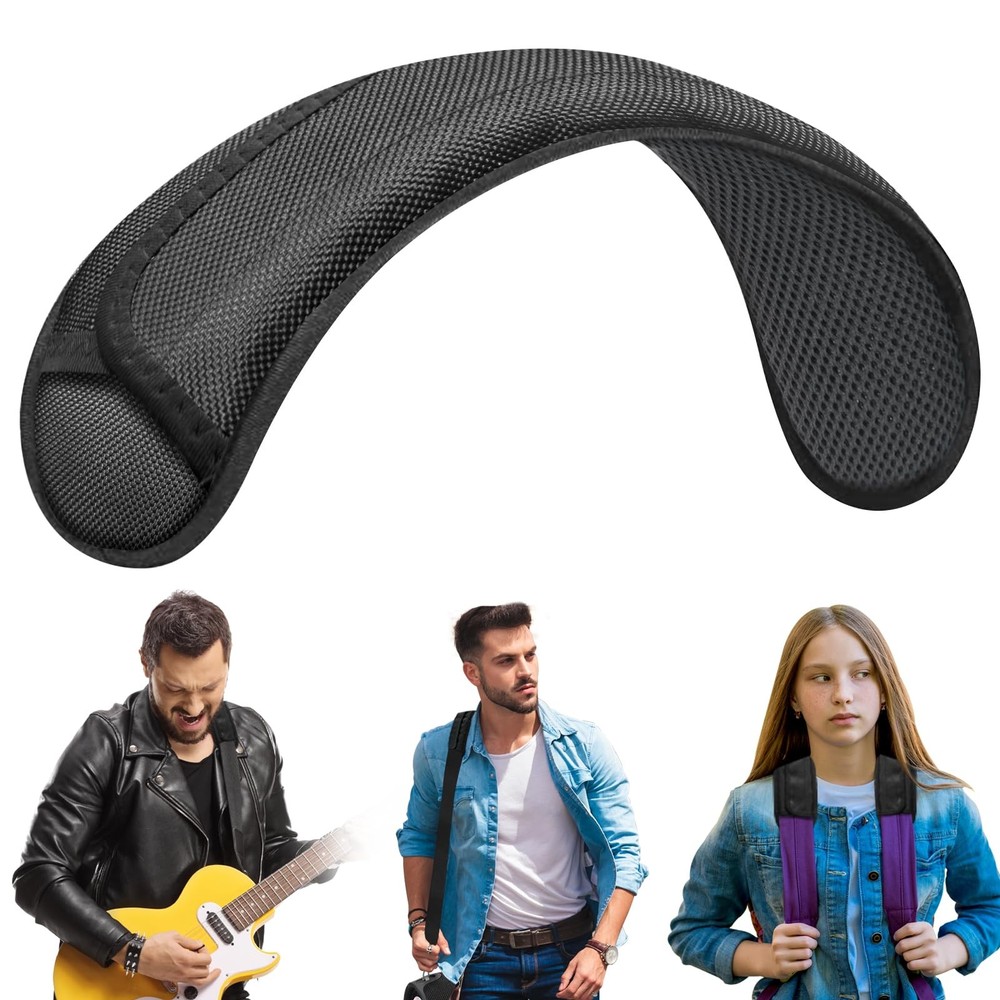 FIEIL Extra Thick Shoulder Strap Pad, Universal Sandwich Mesh, Black