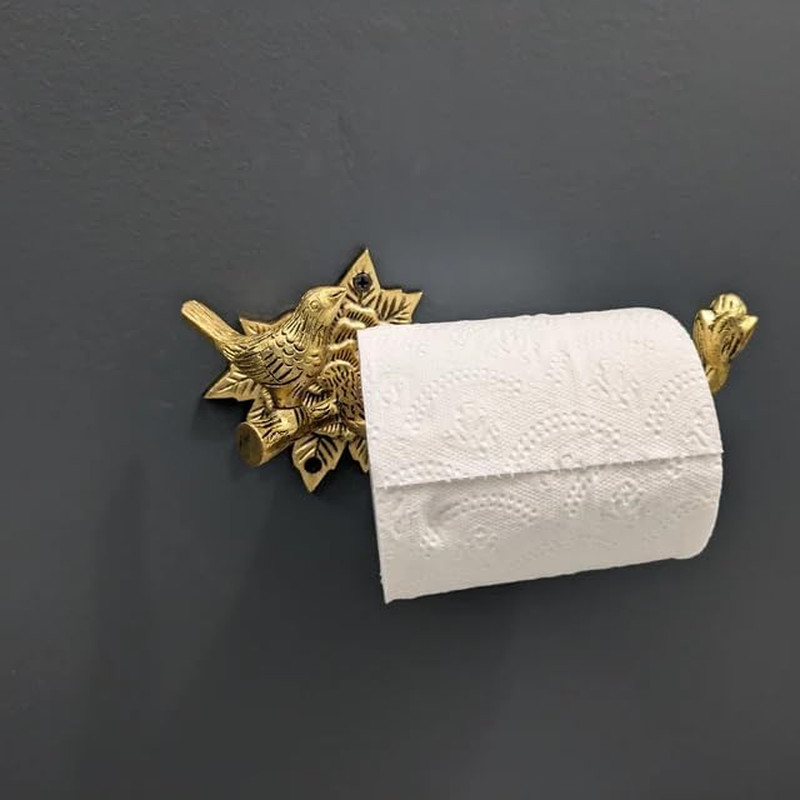 STYLENT Decor Solid Brass Bird Antique Toilet Paper Roll Holder Bathroom Accesso