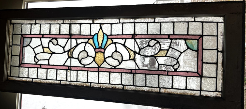 Nice Victorian stained glass transom window. ON HOLD