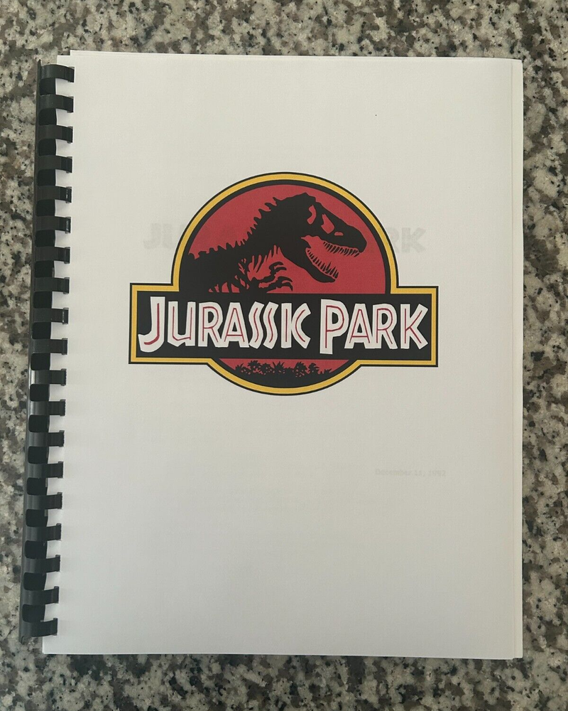 Jurassic Park Horror Movie Script Reprint Full Screenplay Script