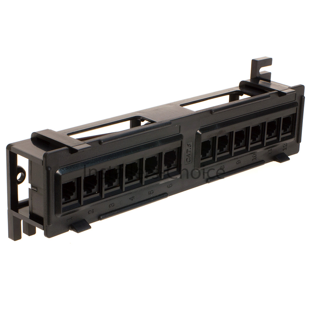 12 port Cat6 UTP LAN wall mount patch panel bracket RJ45 110 Network