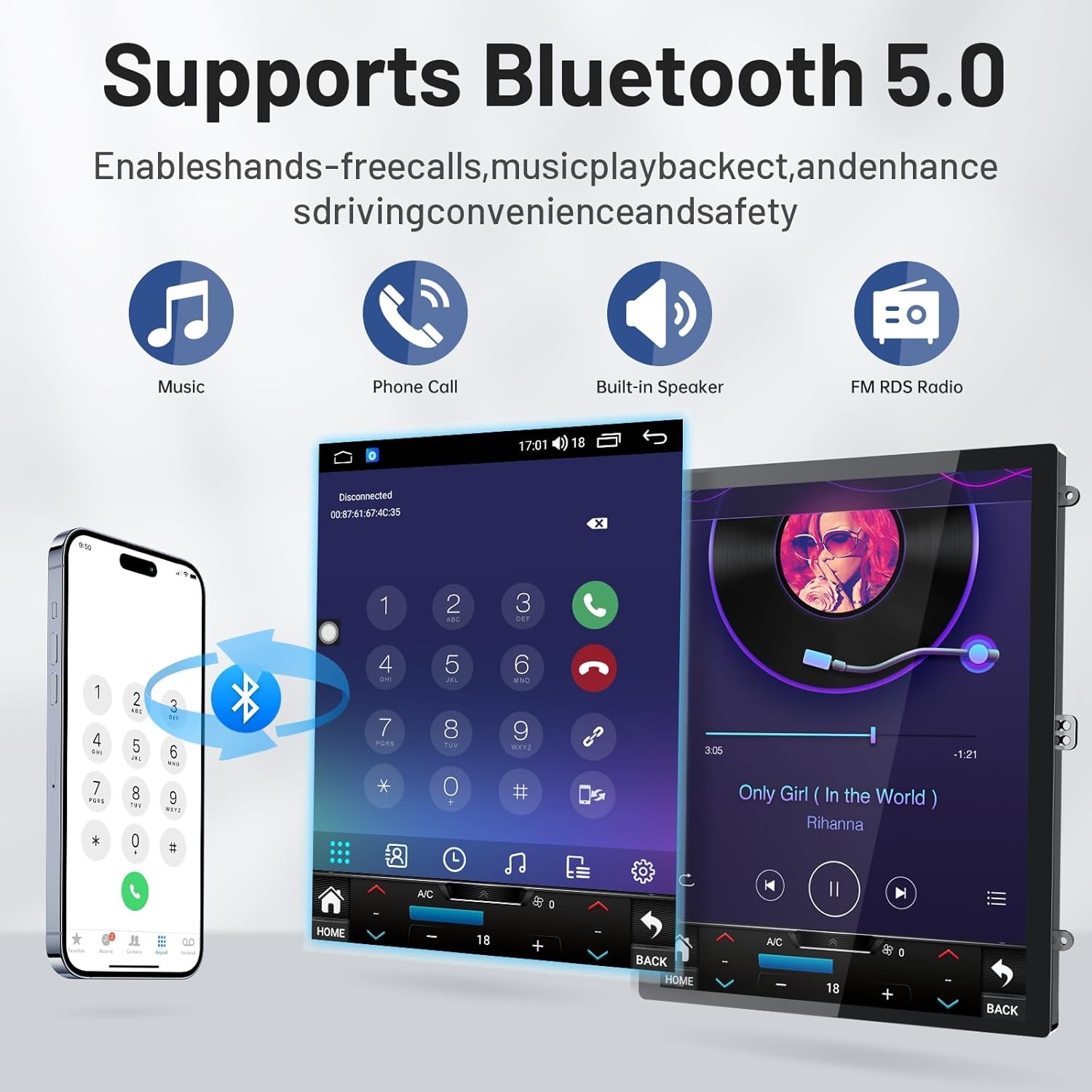 4+64G Car Radio Stereo Carplay Android 13 for Cadillac ATS XTS SRX CTS 2013-2018