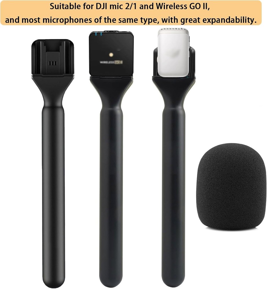 Wireless Microphone Handheld Adapter Stick - Interview Handle Mount for DJI Mic