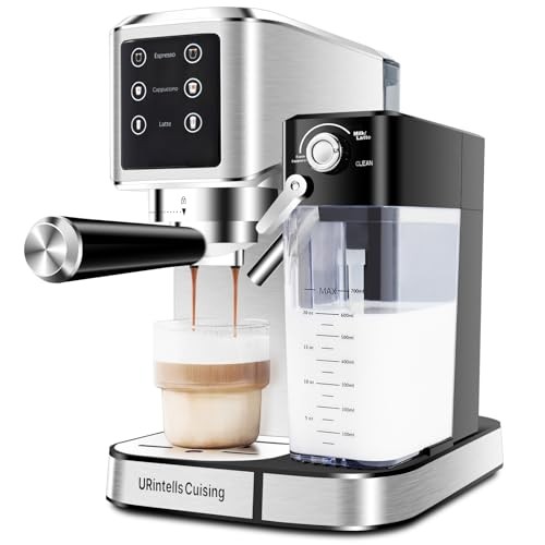 Espresso Machine 20 Bar, Touchscreen Espresso Maker with Automatic Milk Silver