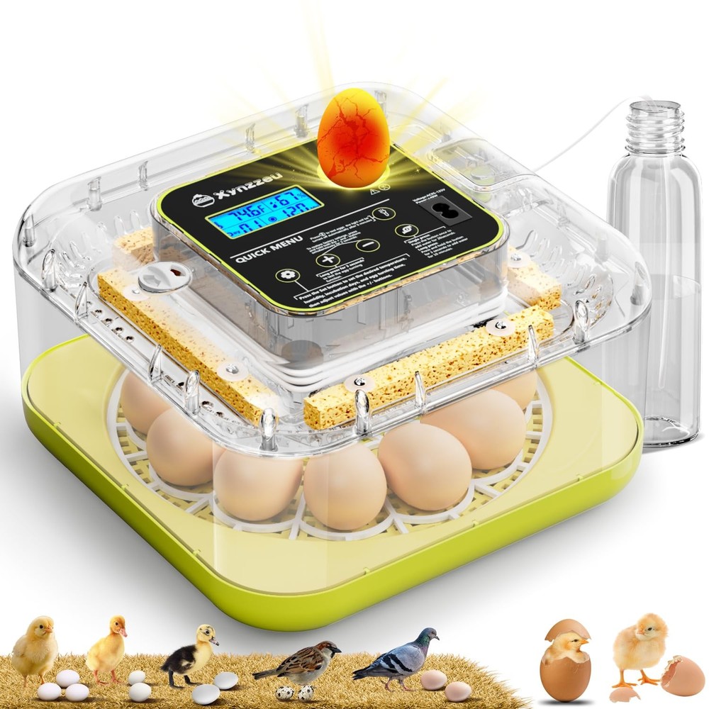 Egg Incubators for Hatching Eggs, 12 Egg Incubator with Automatic Egg Turning...