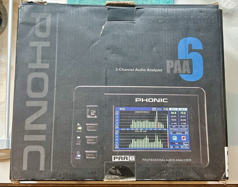 PHONIC PAA6 Dual-CH Audio Spectrum Analyzer Support Balanced XLR Input/Output
