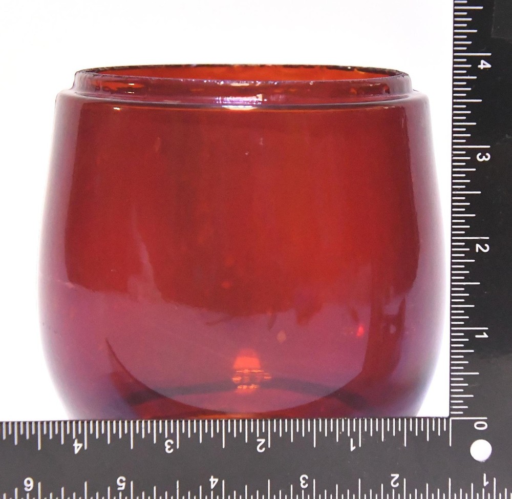 VINTAGE UNMARKED RUBY RED REPLACEMENT LANTERN GLOBE LENS